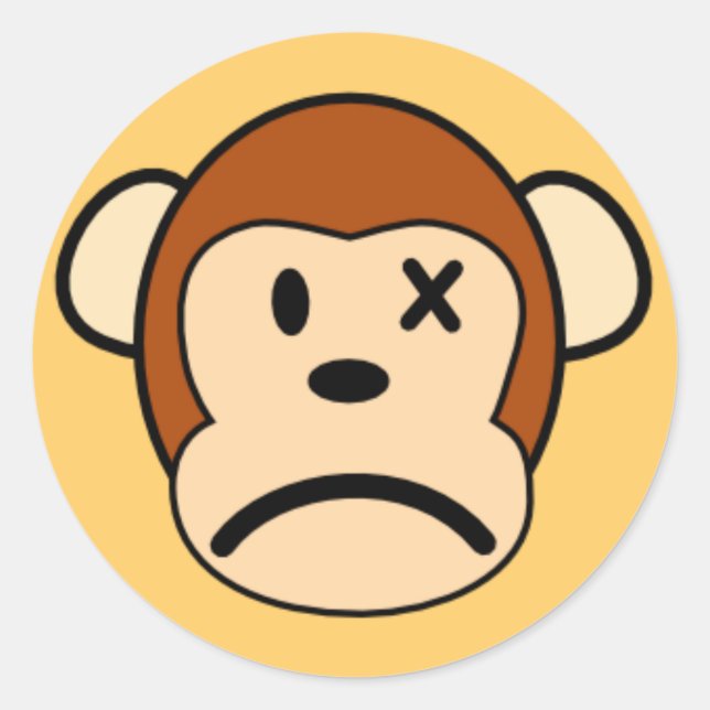 Adesivo Redondo Mad Monkey Sticker (Frente)