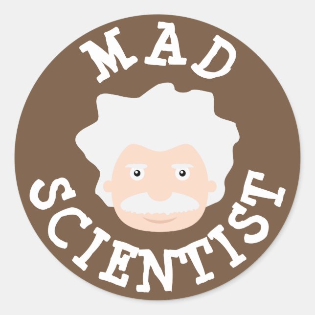 Adesivo Redondo Mad Scientist (Frente)