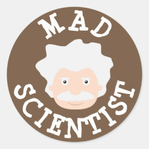Adesivo Redondo Mad Scientist