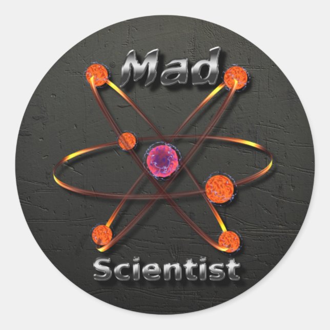 Adesivo Redondo Mad Scientist (Frente)