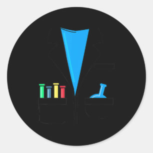 Adesivo Redondo Mad Scientist Figurume Nerd Química Divertimento C