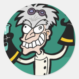 Adesivo Redondo Mad Scientist Sticker