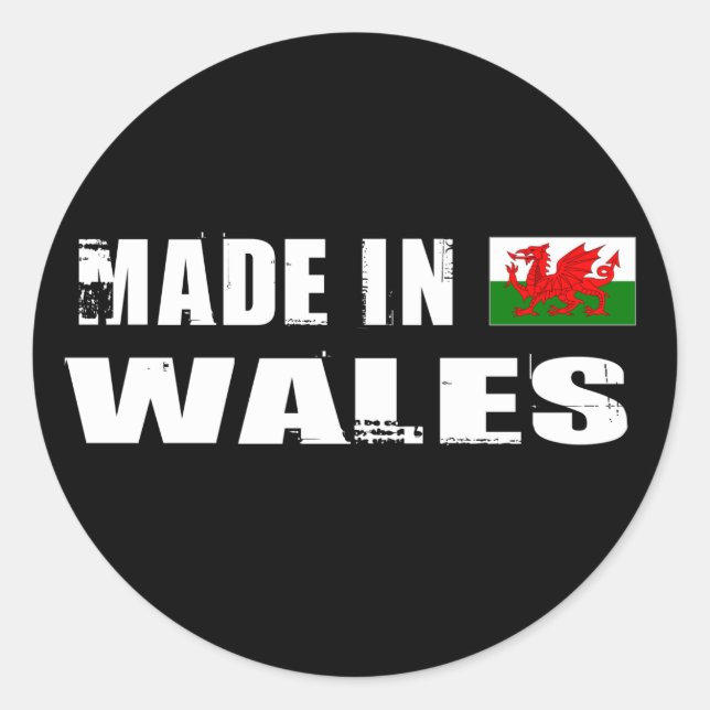 Adesivo Redondo Made in Wales (Frente)