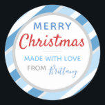 Adesivo Redondo Made With Love Christmas Sticker (20)<br><div class="desc">Vinheta de Natal Festiva para Dar Presente!</div>