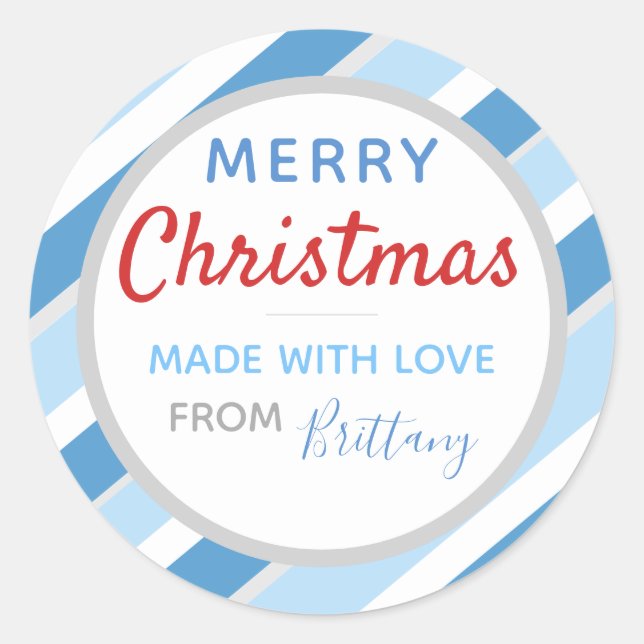 Adesivo Redondo Made With Love Christmas Sticker (20) (Frente)