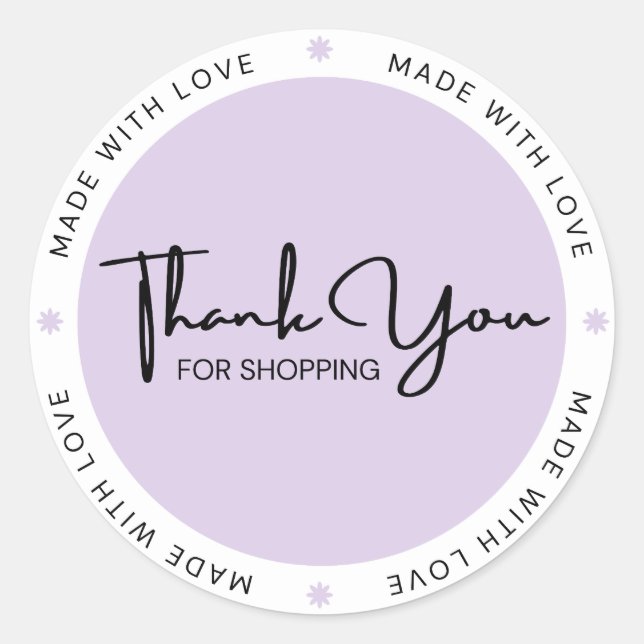 Adesivo Redondo Made with Love Stickers  (Frente)