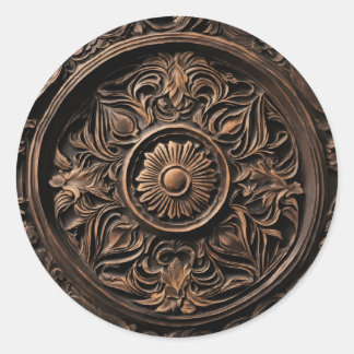 Adesivo Redondo Madeira