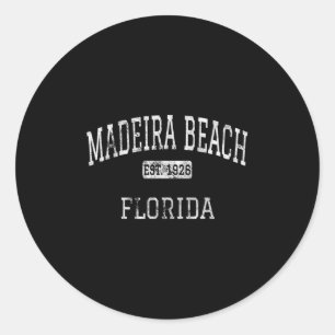 Adesivo Redondo Madeira Beach Fl Vintage