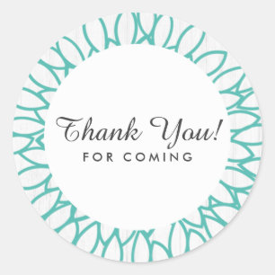 Adesivo Redondo Madeira Branca E Terra Floral Teal Obrigado