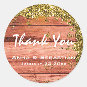 Adesivo Redondo *~* Madeira com folhosas envelhecida com agentes d