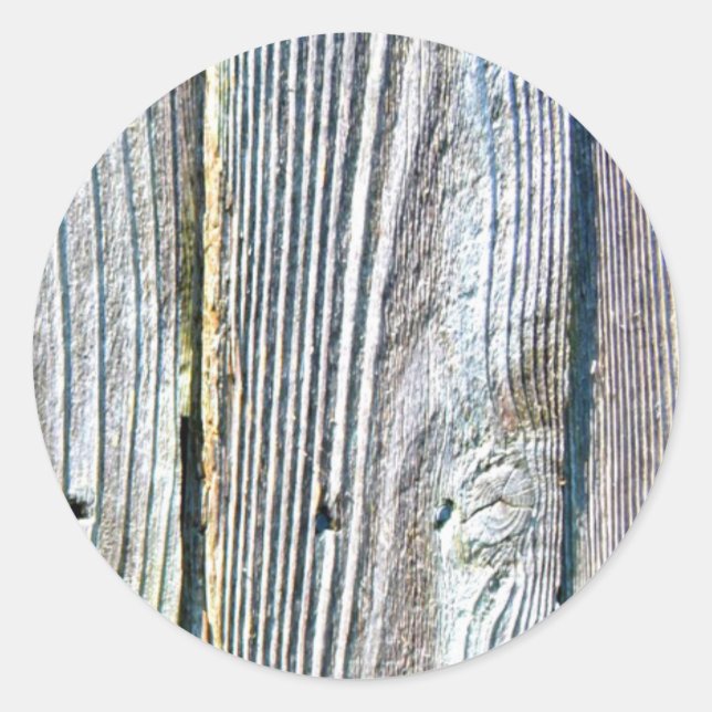 Adesivo Redondo Madeira contraplacada latido (Frente)