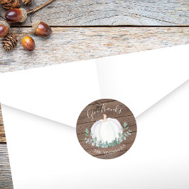 Adesivo Redondo Madeira de Eucalyptus Barn Pumpkin Branca