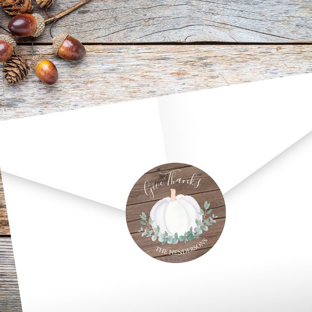 Adesivo Redondo Madeira de Eucalyptus Barn Pumpkin Branca (Criador carregado)