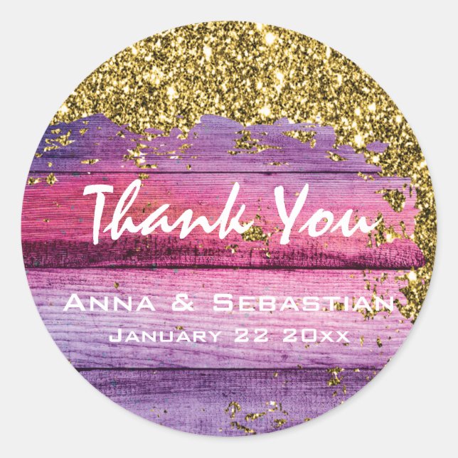 Adesivo Redondo *~* Madeira envelhecida em dificuldades AP49 Glitt (Frente)