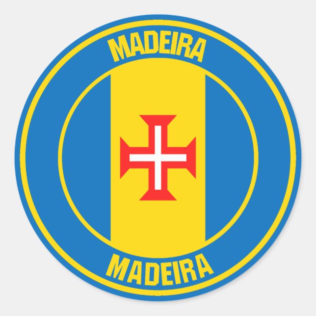 Adesivo Redondo Madeira Round Emblem (Frente)