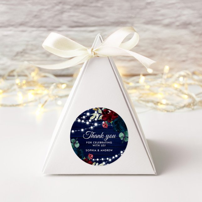 Adesivo Redondo Madeira russa Marsala e flores azuis Marinhos (Criador carregado)