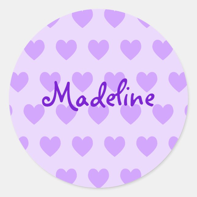Adesivo Redondo Madeline em Roxo (Frente)