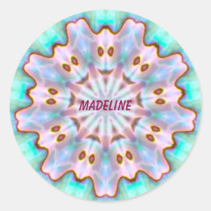 Adesivo Redondo MADELINE ~ Personalizado Paua Shell Fractal ~