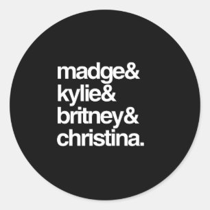 Adesivo Redondo Madge Kylie Britney e Christina