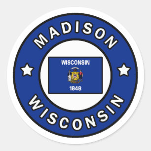 Adesivo Redondo Madison Wisconsin