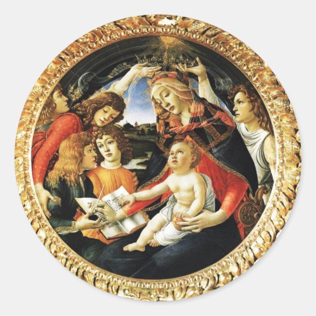 Adesivo Redondo Madona do Magnificat (Frente)