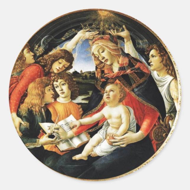 Adesivo Redondo Madona do Magnificat (Frente)