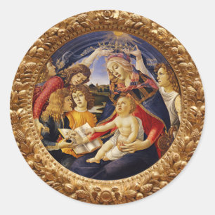 Adesivo Redondo Madona do Magnificat de Sandro Botticelli