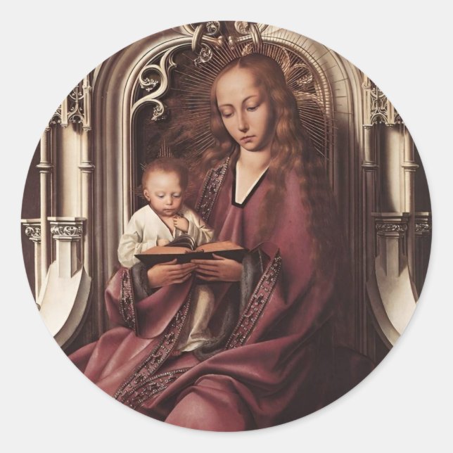 Adesivo Redondo Madonna and Child Catholic Stickers  (Frente)
