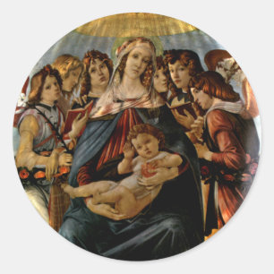 Adesivo Redondo Madonna da romã - Botticelli