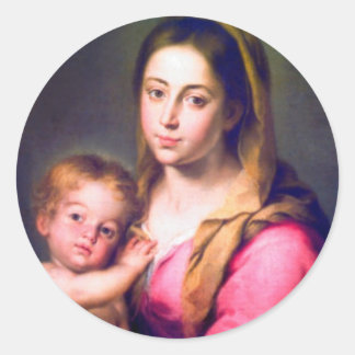 Adesivo Redondo Madonna e Child Stickers
