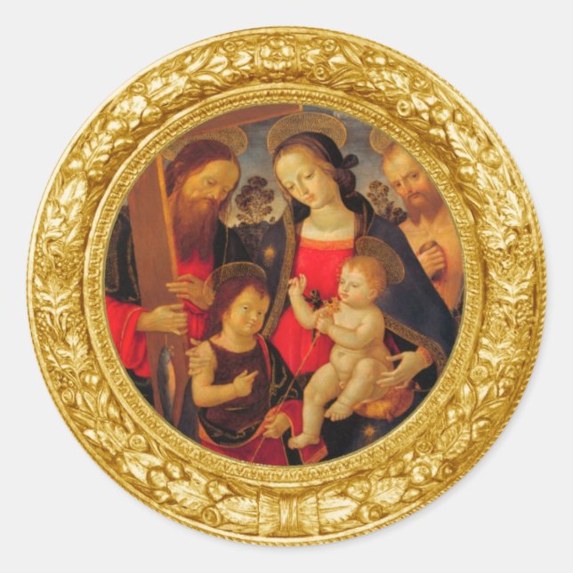 ADESIVO REDONDO MADONNA E CRIANÇA (Frente)