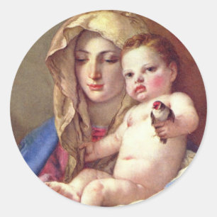 ADESIVO REDONDO MADONNA E CRIANÇA