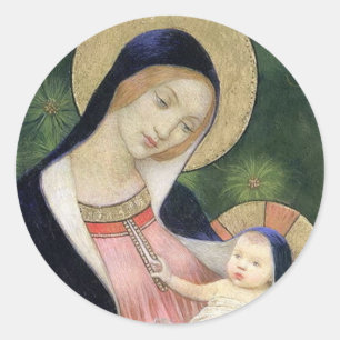 ADESIVO REDONDO MADONNA E CRIANÇA