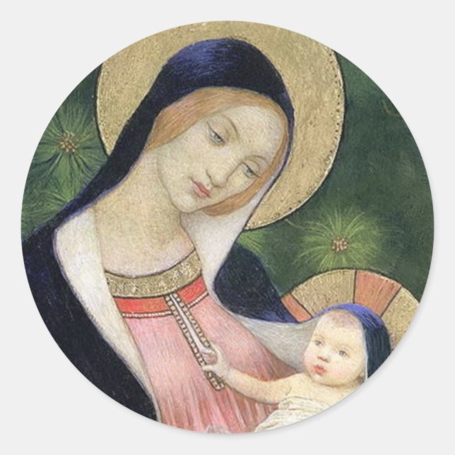ADESIVO REDONDO MADONNA E CRIANÇA (Frente)