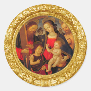 Adesivo Redondo Madonna e Criança