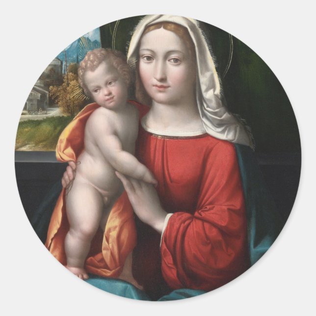 Adesivo Redondo Madonna E Criança (Frente)