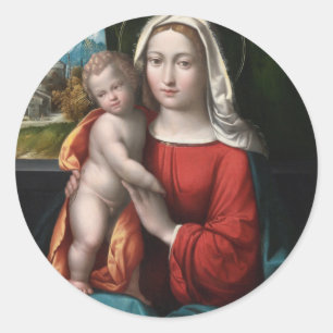Adesivo Redondo Madonna e criança