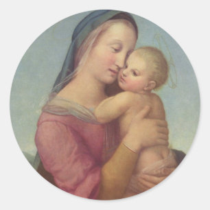 Adesivo Redondo Madonna e criança (os ritmos Madonna) por Raphael