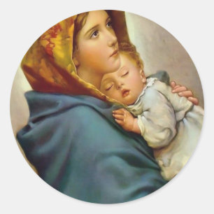 Adesivo Redondo Madonna E Filho Roberto Ferruzzi