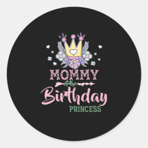 Adesivo Redondo Madre Art Mamães Da Princesa De Aniversário Xmas