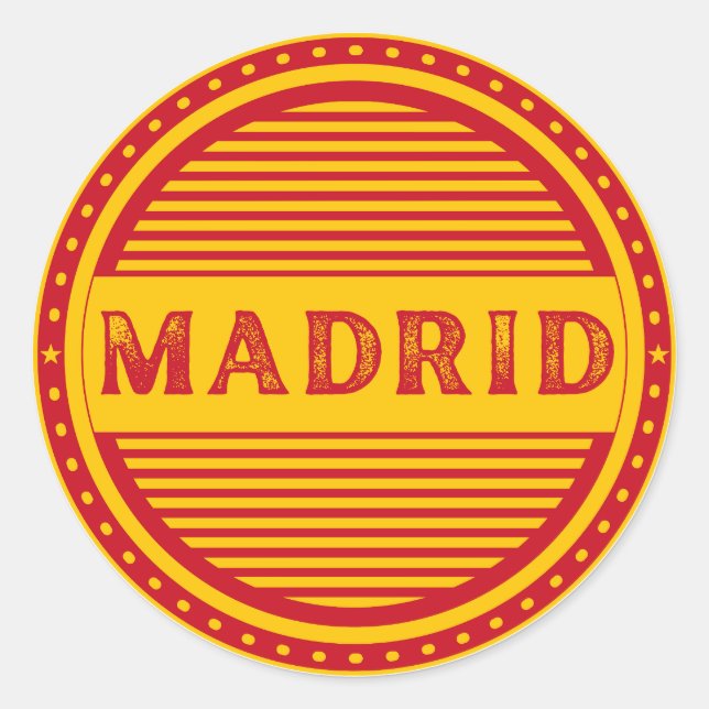 Adesivo Redondo Madrid City Pride Emblem – Spanish Identity (Frente)