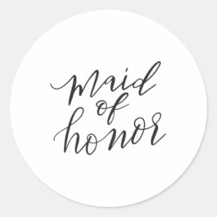 Adesivo Redondo Madrinha de casamento Noiva Bridal Groom Blk Lett