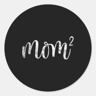 Adesivo Redondo Mãe2 Mãe Esquadrou Mãe De Dois Gêmeos Mamãe Dotou