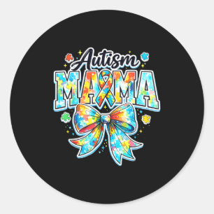 Adesivo Redondo Mãe autista arco orgulhosa conscientização e aceit