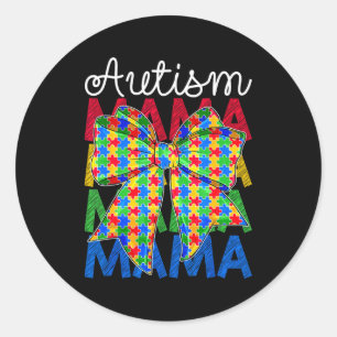 Adesivo Redondo Mãe autista dia de conscientização do autismo laço