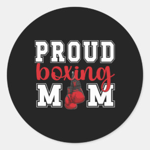 Adesivo Redondo Mãe Boxeando Orgulhosa Mãe Boxeadora Mãe Boxeadora