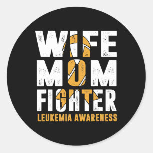Adesivo Redondo Mãe Combatendo Leucemia Consciência