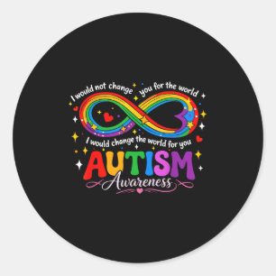 Adesivo Redondo Mãe consciência do autismo infinito arco-íris