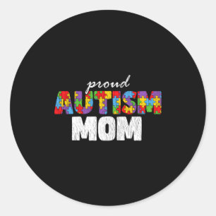 Adesivo Redondo Mãe Consciente do Autismo Orgulhosa do Filho(a) Au