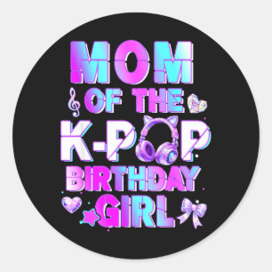 Adesivo Redondo Mãe das Meninas de Aniversário K-p de Música Corea